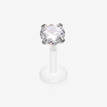 Sparkle Gem Prong Bio-Flex Labret-Clear